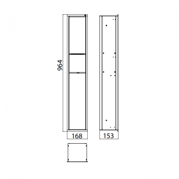 EMCO Asis 150 Модуль для унитаза встраиваемый, корзина для мусора, Держатель бумаги, ершик, цвет: алюминий/белый ELS
