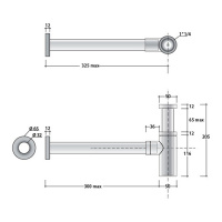 Globo Сифон квадратный 1&quot1/4, цвет: хром